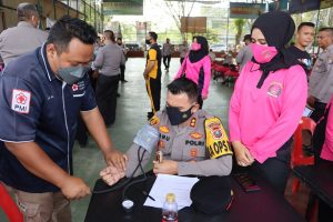 Gelar Baksos Donor Darah, Bhayangkari Cabang Langkat Kumpulkan 100 Kantong Darah